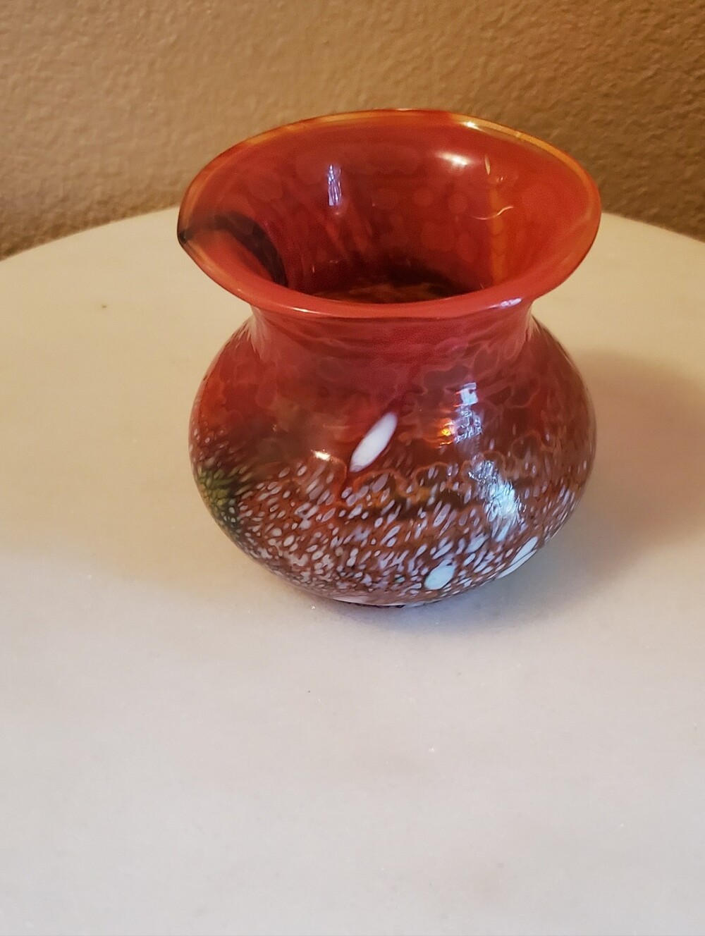 Handblown Red Art Glass Bud Vase - Decorative Home Accent